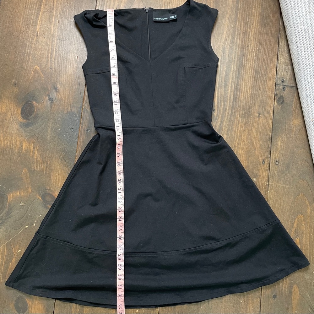 Cynthia Rowley black v neck skater dress, size 4